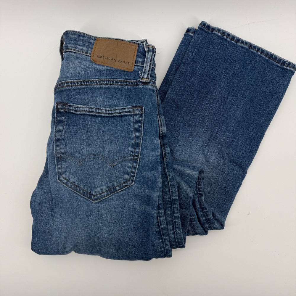 American Eagle Airflex+ Slim Straight Leg Jeans Blue Medium Wash 26x30 Women